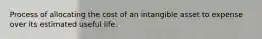 Process of allocating the cost of an intangible asset to expense over its estimated useful life.