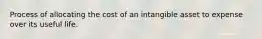 Process of allocating the cost of an intangible asset to expense over its useful life.