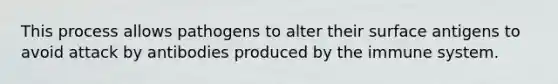 This process allows pathogens to alter their surface antigens to avoid attack by antibodies produced by the immune system.