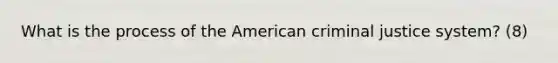 What is the process of the American criminal justice system? (8)