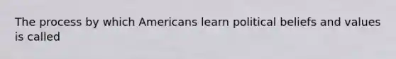 The process by which Americans learn political beliefs and values is called