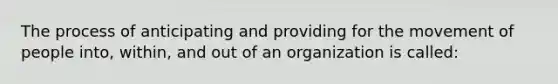 The process of anticipating and providing for the movement of people into, within, and out of an organization is called: