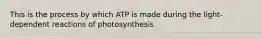 This is the process by which ATP is made during the light-dependent reactions of photosynthesis