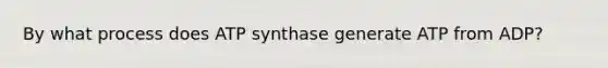 By what process does ATP synthase generate ATP from ADP?