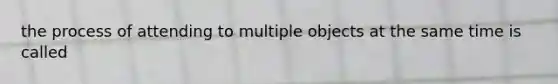 the process of attending to multiple objects at the same time is called