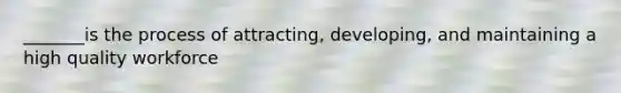 _______is the process of attracting, developing, and maintaining a high quality workforce