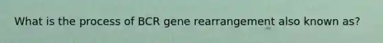 What is the process of BCR gene rearrangement also known as?