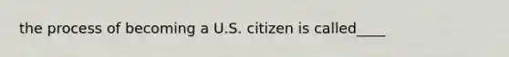 the process of becoming a U.S. citizen is called____