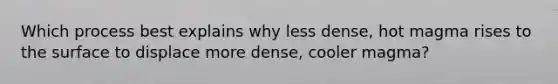 Which process best explains why less dense, hot magma rises to the surface to displace more dense, cooler magma?