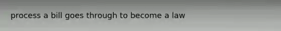 process a bill goes through to become a law