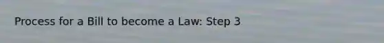 Process for a Bill to become a Law: Step 3