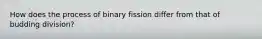 How does the process of binary fission differ from that of budding division?