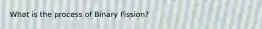 What is the process of Binary Fission?