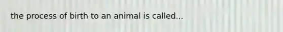 the process of birth to an animal is called...