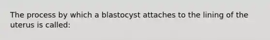 The process by which a blastocyst attaches to the lining of the uterus is called: