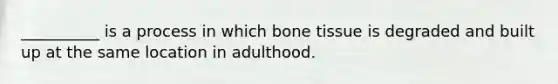 __________ is a process in which bone tissue is degraded and built up at the same location in adulthood.