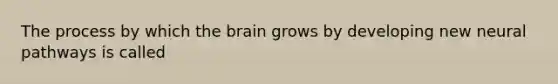 The process by which the brain grows by developing new neural pathways is called