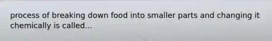 process of breaking down food into smaller parts and changing it chemically is called...