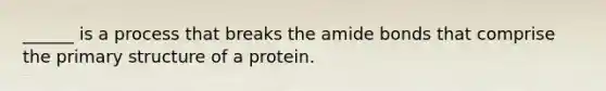 ______ is a process that breaks the amide bonds that comprise the primary structure of a protein.