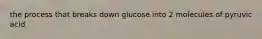 the process that breaks down glucose into 2 molecules of pyruvic acid