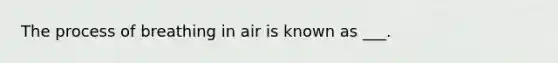 The process of breathing in air is known as ___.