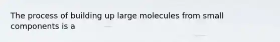 The process of building up large molecules from small components is a