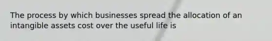 The process by which businesses spread the allocation of an intangible assets cost over the useful life is