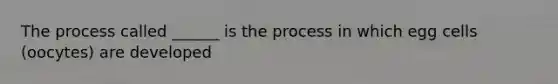 The process called ______ is the process in which egg cells (oocytes) are developed