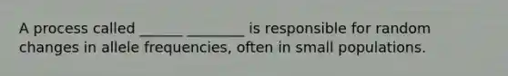 A process called ______ ________ is responsible for random changes in allele frequencies, often in small populations.