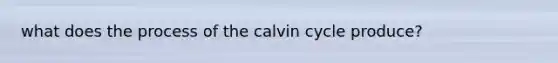 what does the process of the calvin cycle produce?