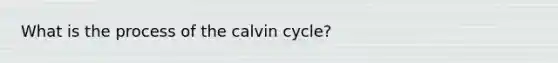 What is the process of the calvin cycle?