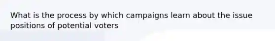 What is the process by which campaigns learn about the issue positions of potential voters