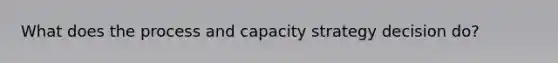 What does the process and capacity strategy decision do?