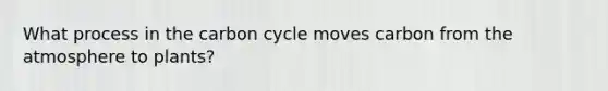 What process in <a href='https://www.questionai.com/knowledge/kMvxsmmBPd-the-carbon-cycle' class='anchor-knowledge'>the carbon cycle</a> moves carbon from the atmosphere to plants?