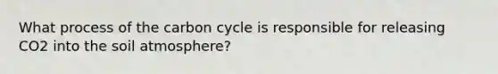 What process of the carbon cycle is responsible for releasing CO2 into the soil atmosphere?