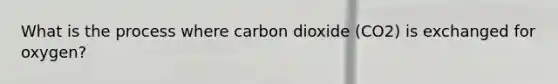 What is the process where carbon dioxide (CO2) is exchanged for oxygen?