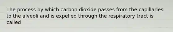 The process by which carbon dioxide passes from the capillaries to the alveoli and is expelled through the respiratory tract is called