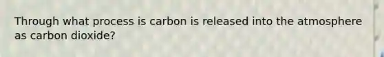 Through what process is carbon is released into the atmosphere as carbon dioxide?