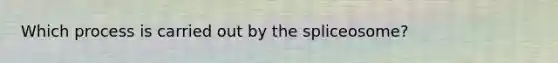 Which process is carried out by the spliceosome?