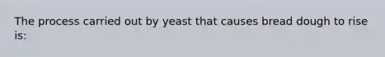 The process carried out by yeast that causes bread dough to rise is: