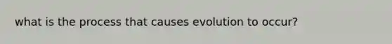 what is the process that causes evolution to occur?