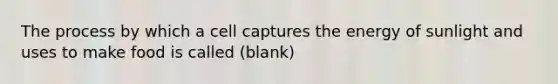 The process by which a cell captures the energy of sunlight and uses to make food is called (blank)