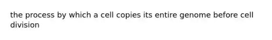 the process by which a cell copies its entire genome before cell division