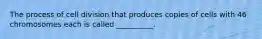 The process of cell division that produces copies of cells with 46 chromosomes each is called __________.