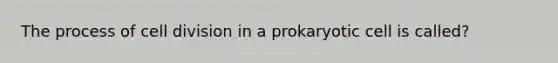 The process of cell division in a prokaryotic cell is called?