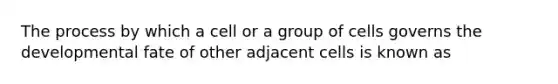 The process by which a cell or a group of cells governs the developmental fate of other adjacent cells is known as