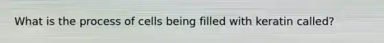 What is the process of cells being filled with keratin called?
