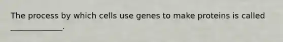 The process by which cells use genes to make proteins is called _____________.