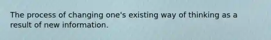 The process of changing one's existing way of thinking as a result of new information.