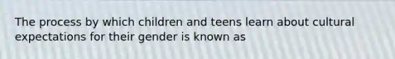 The process by which children and teens learn about cultural expectations for their gender is known as